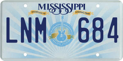 MS license plate LNM684