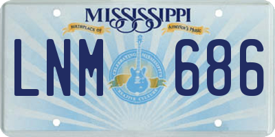 MS license plate LNM686