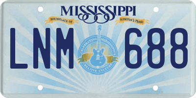 MS license plate LNM688