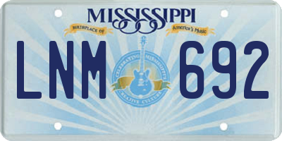 MS license plate LNM692