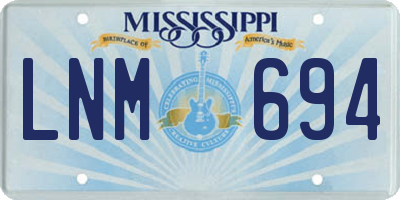 MS license plate LNM694