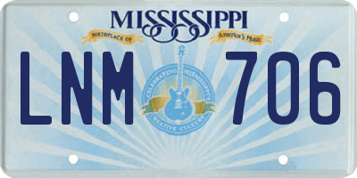 MS license plate LNM706