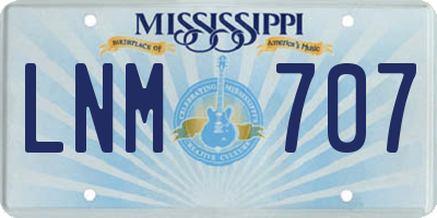 MS license plate LNM707