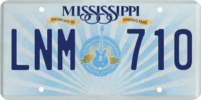 MS license plate LNM710