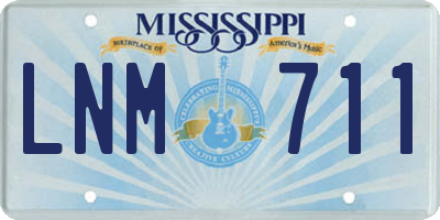 MS license plate LNM711