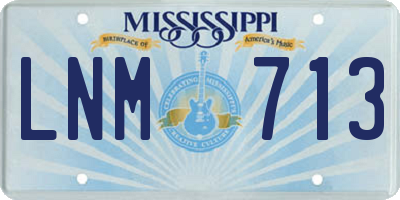 MS license plate LNM713