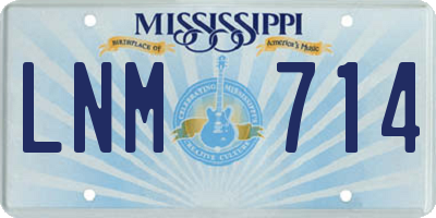 MS license plate LNM714