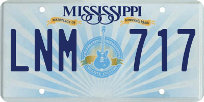 MS license plate LNM717