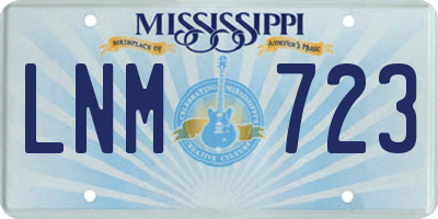 MS license plate LNM723