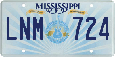 MS license plate LNM724