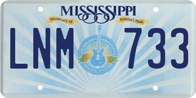 MS license plate LNM733