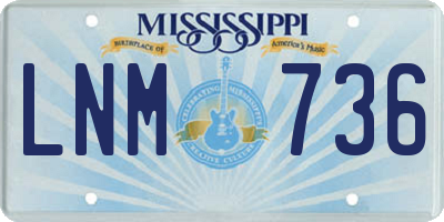 MS license plate LNM736