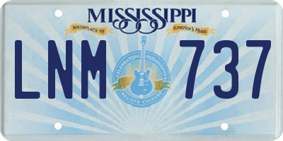 MS license plate LNM737