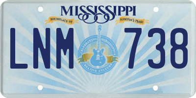 MS license plate LNM738