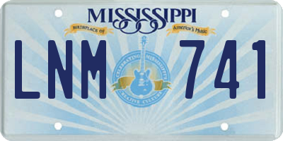 MS license plate LNM741