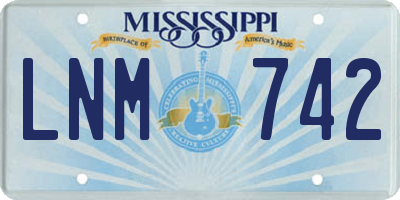 MS license plate LNM742