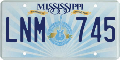 MS license plate LNM745