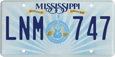 MS license plate LNM747
