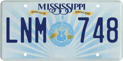 MS license plate LNM748