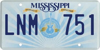 MS license plate LNM751