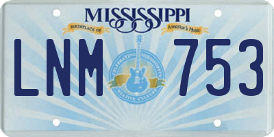 MS license plate LNM753