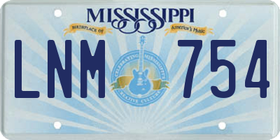 MS license plate LNM754