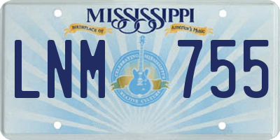 MS license plate LNM755