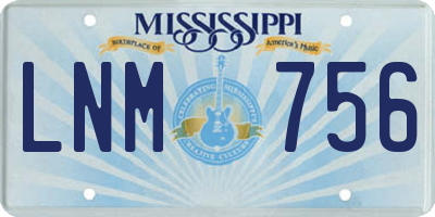 MS license plate LNM756