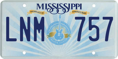 MS license plate LNM757