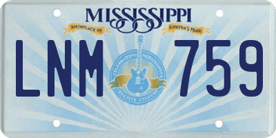 MS license plate LNM759