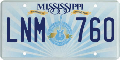MS license plate LNM760