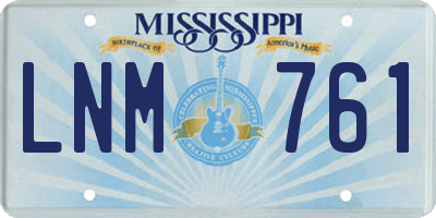 MS license plate LNM761