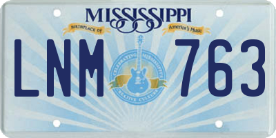 MS license plate LNM763