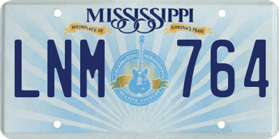 MS license plate LNM764