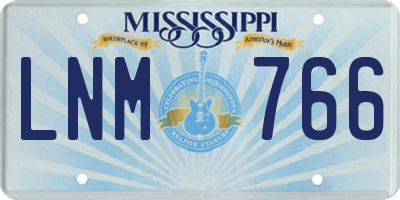 MS license plate LNM766
