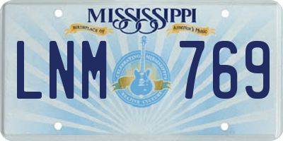 MS license plate LNM769