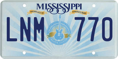 MS license plate LNM770