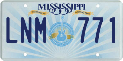 MS license plate LNM771
