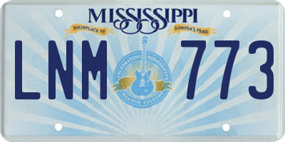 MS license plate LNM773