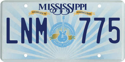 MS license plate LNM775