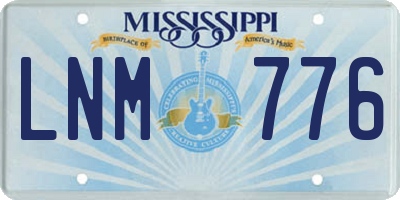 MS license plate LNM776