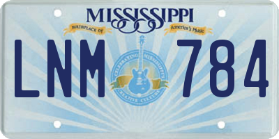 MS license plate LNM784