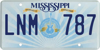 MS license plate LNM787