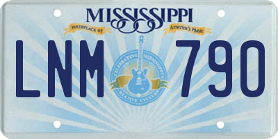 MS license plate LNM790