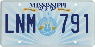 MS license plate LNM791