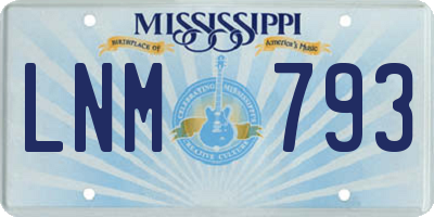 MS license plate LNM793