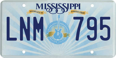 MS license plate LNM795