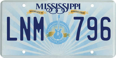 MS license plate LNM796