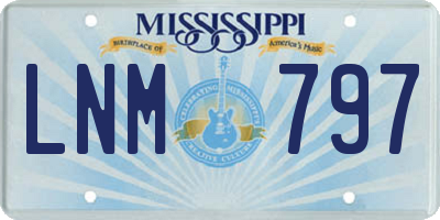 MS license plate LNM797