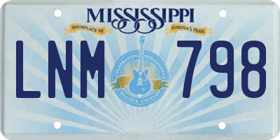 MS license plate LNM798